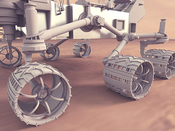 Space mars rover detail