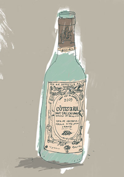 wine bottle illustration